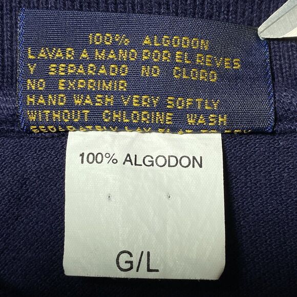 Vintage Le Best Cancun Embroidered Men’s Size Large Navy Blue Short Sleeve Polo - Picture 9 of 11